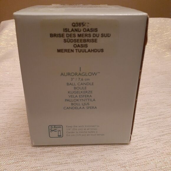 Partylite Q38542 Island Oasis Auroraglow Ball Candle 3" Shells Inside NEW - Picture 5 of 5